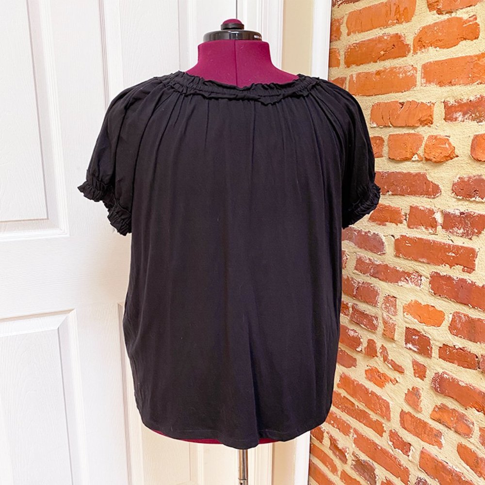 Grace Elements Black Jersey Ruffle Edge Shirt - image 3